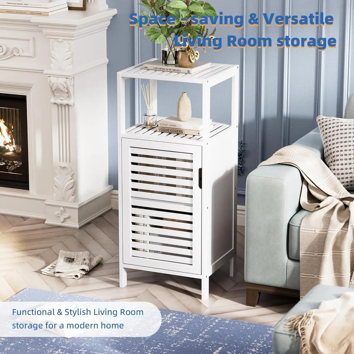 Bamboo Bathroom Storage Cabinet 4 Tier Small - Image 4