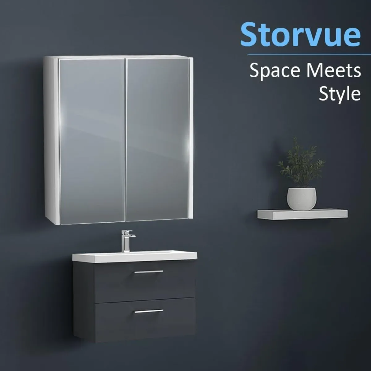 Rehaus Wall Mounted Double Door Mirror Cabinet - Image 4