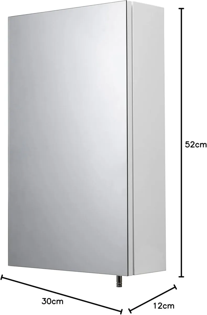 Cullen White Stainless Steel Bathroom Mirror - Image 3