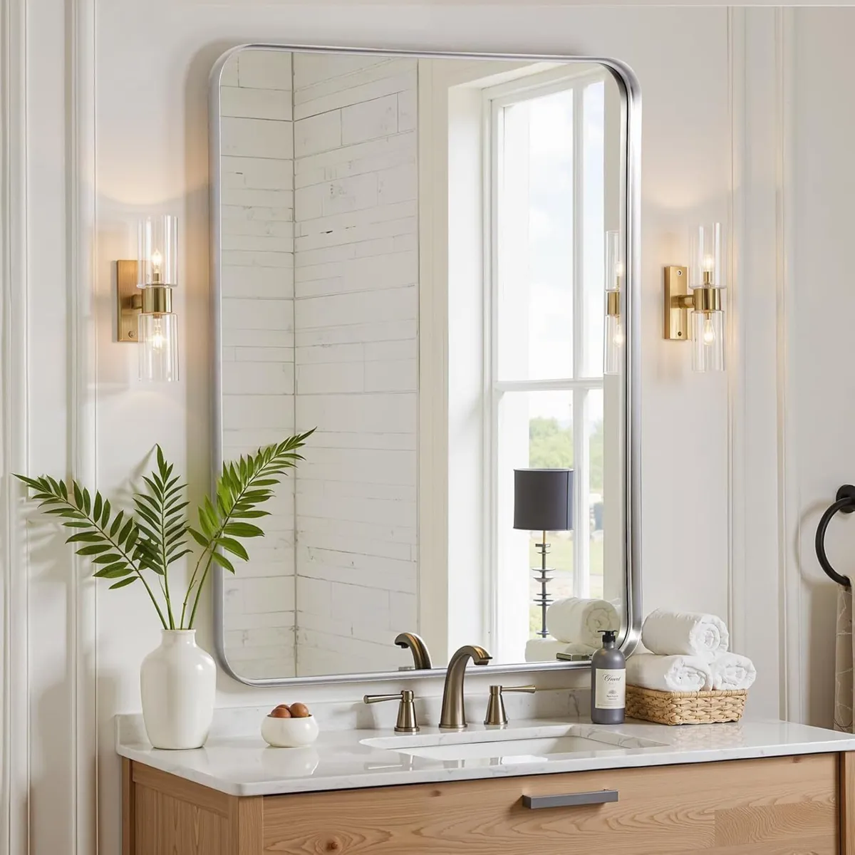 Wall Mirror 60x90 CM Wall-Mounted Bathroom Vanity - Image 1