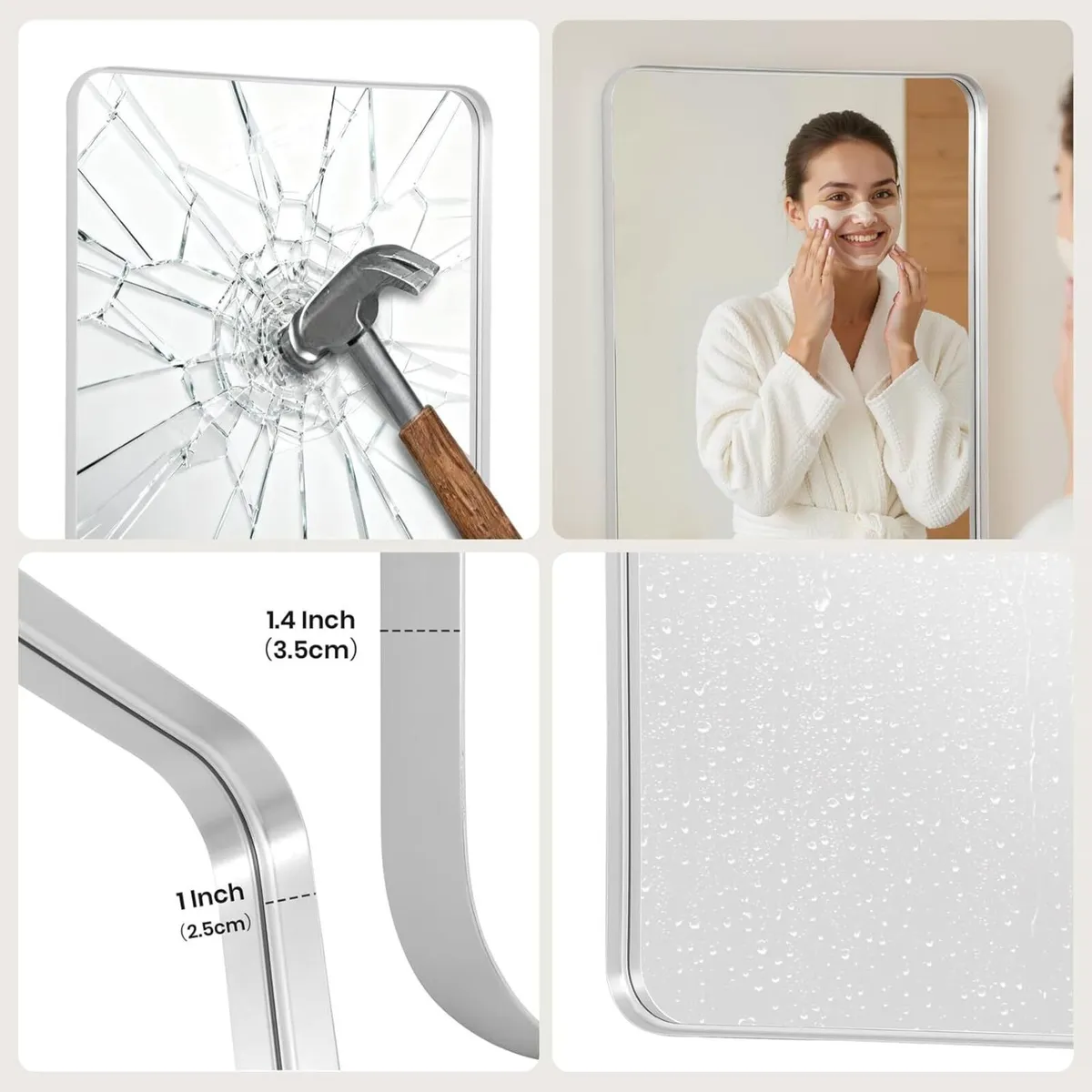 Wall Mirror 60x90 CM Wall-Mounted Bathroom Vanity - Image 4