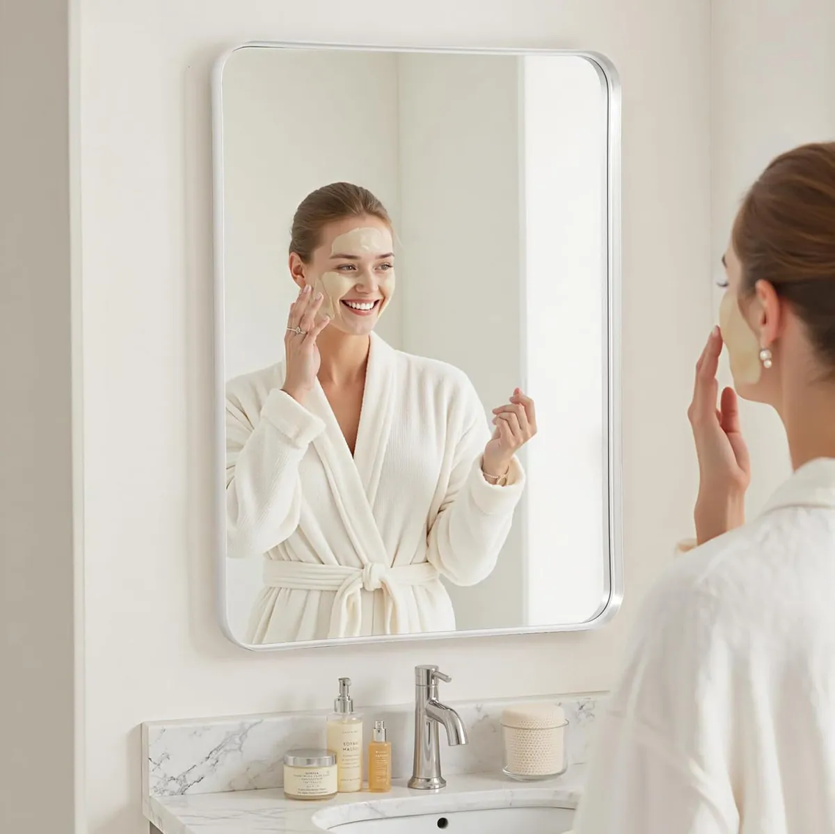 Wall Mirror 60x90 CM Wall-Mounted Bathroom Vanity - Image 2