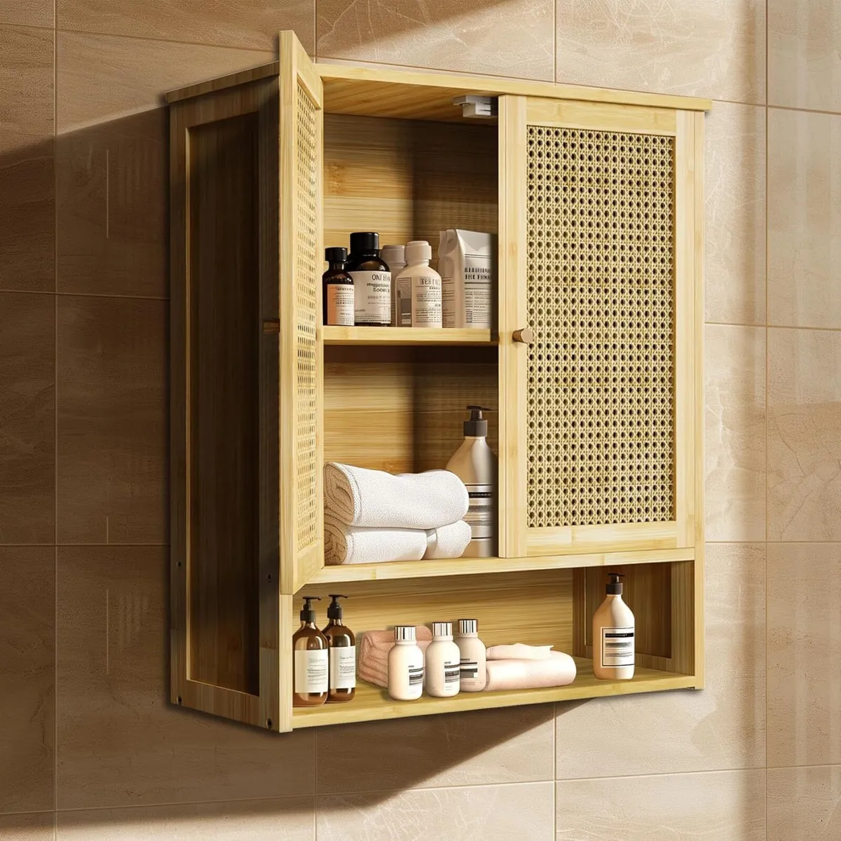 Bathroom Wall Cabinet: Wooden Storage Cupboard - Image 1