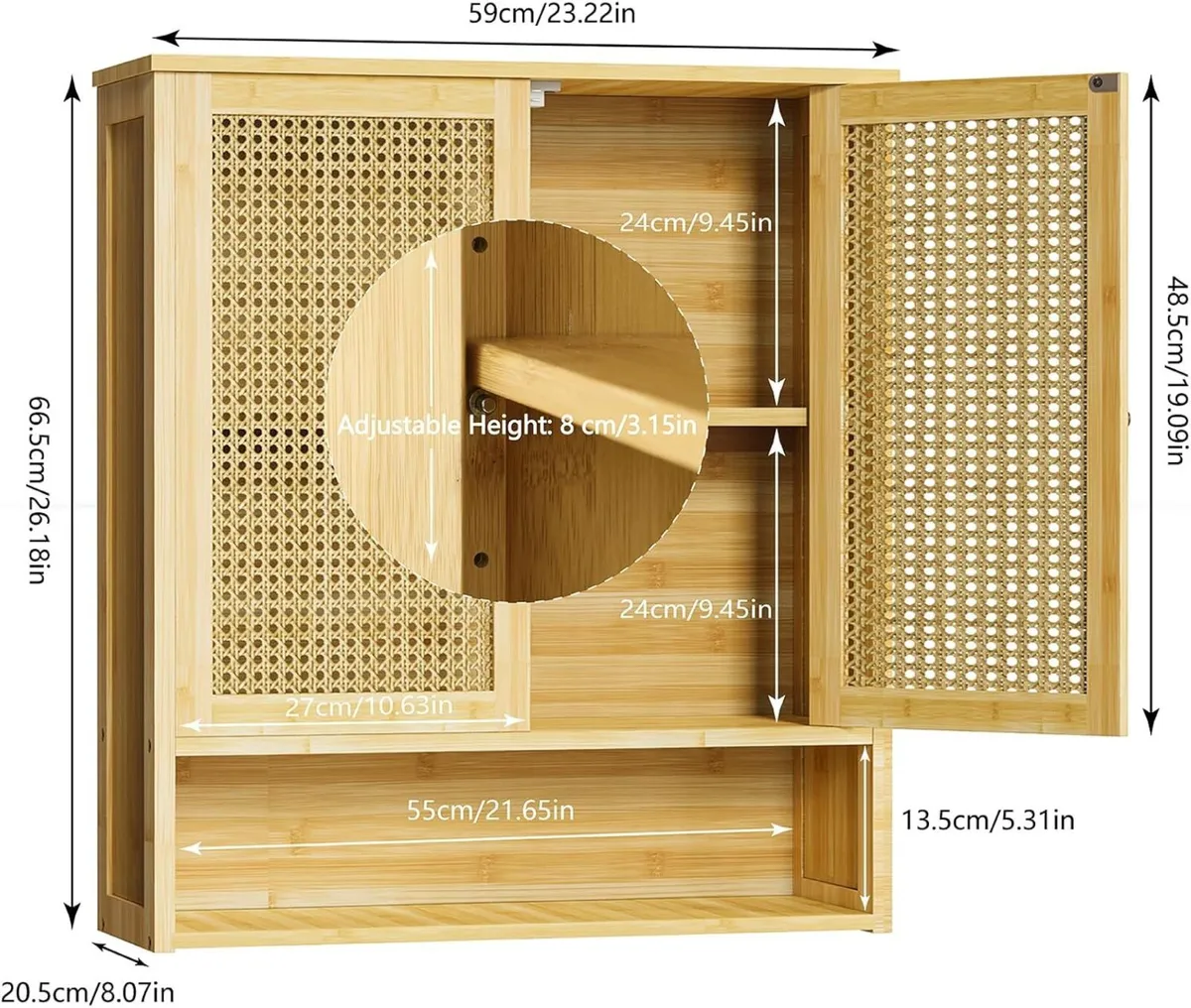 Bathroom Wall Cabinet: Wooden Storage Cupboard - Image 2