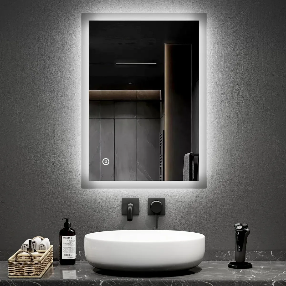 500 X 700 mm Illuminated LED Bathroom Mirror with - Image 1