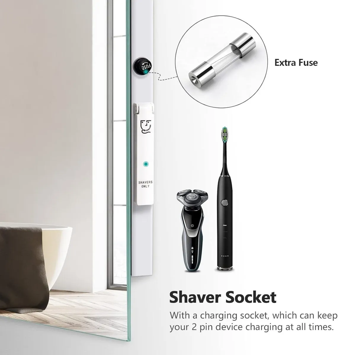 500 X 700 mm Illuminated LED Bathroom Mirror with - Image 3