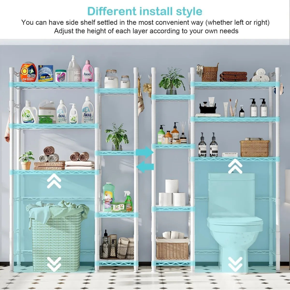 Over the Toilet Storage Rack with Adjustable - Image 3