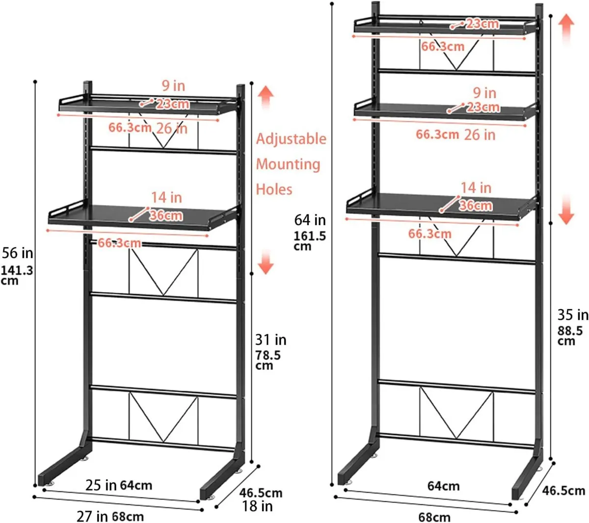 Over The Toilet Washer Organzier Adjustable Stand - Image 2