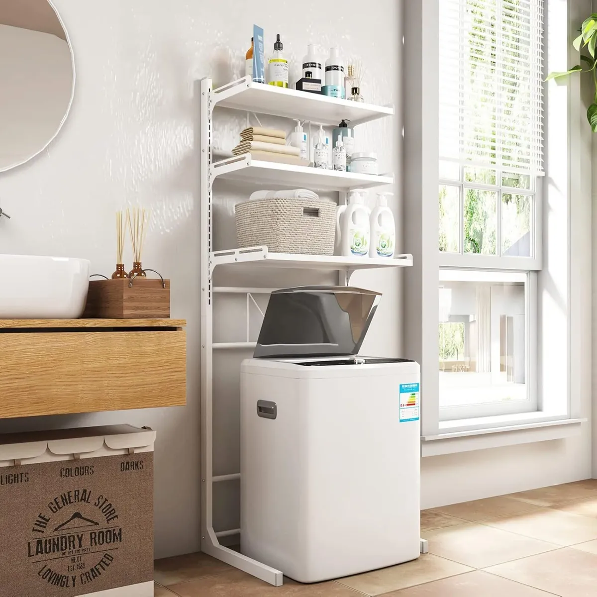 Over The Toilet Washer Organzier Adjustable Stand - Image 1