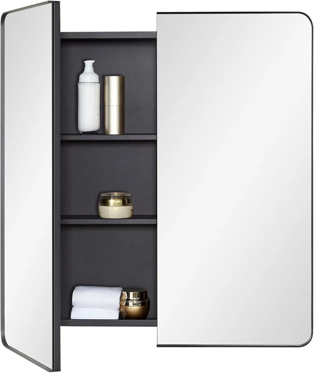 Bathroom Mirror Medicine Cabinet with Storage - - Image 4