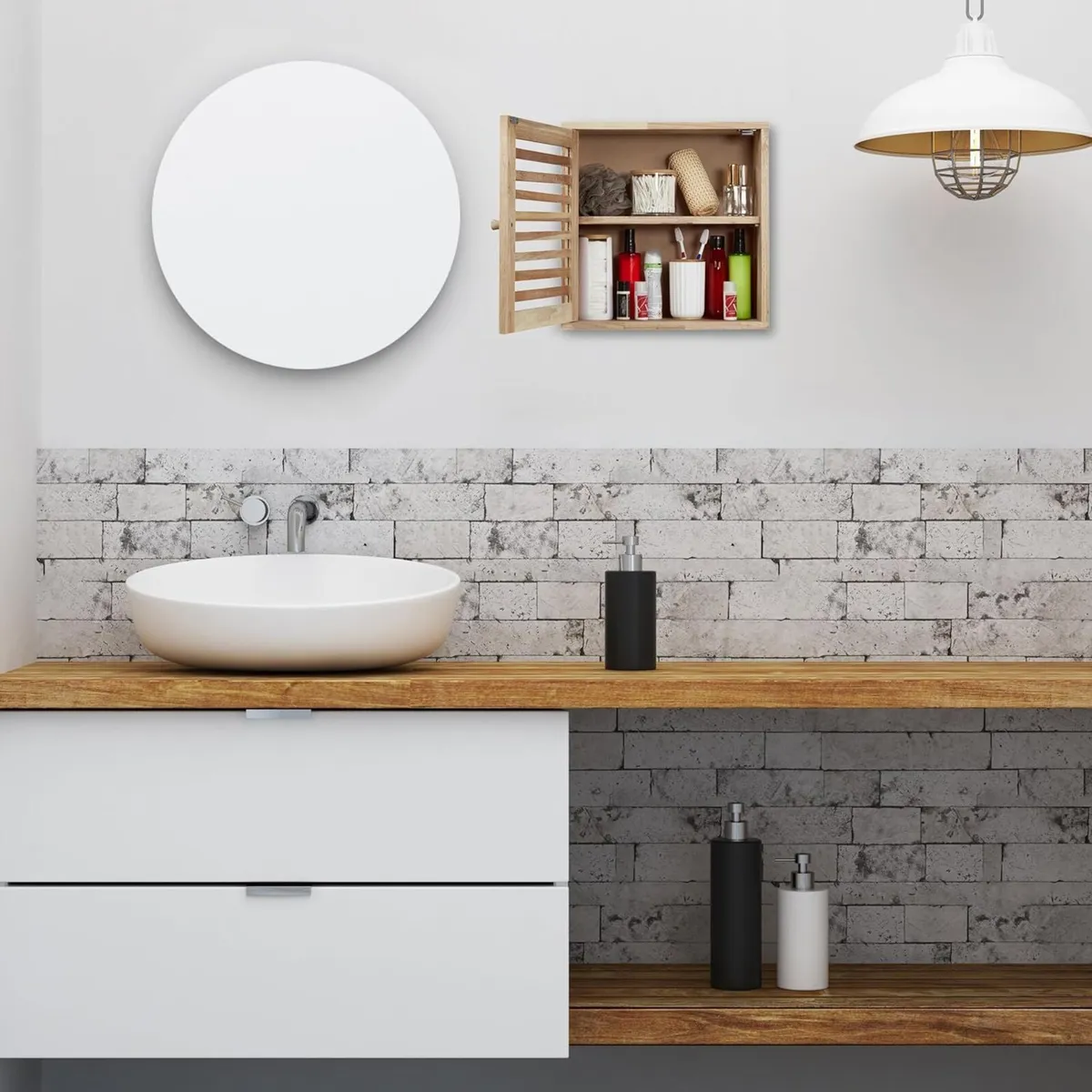 Wall Cabinet 2 Levels Door with Magnetic Lock - Image 2