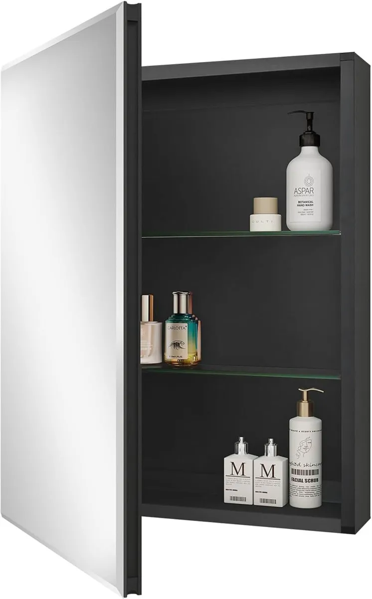 Bathroom Mirror Cabinet 50.8 x 66 CM Recessed or - Image 1