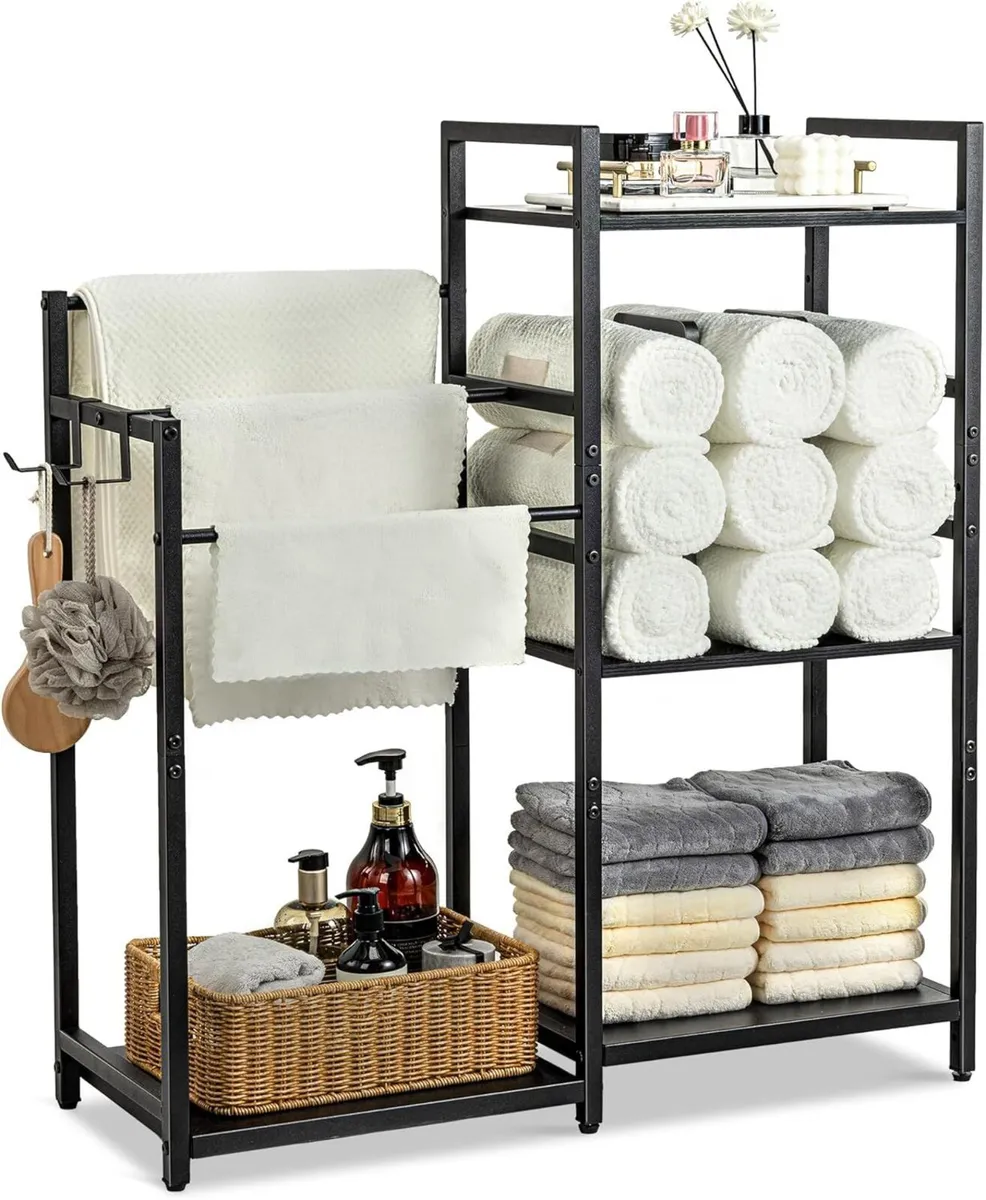 Standing Towel Rack 3-Tier Bathroom Storage Shelf - Image 1