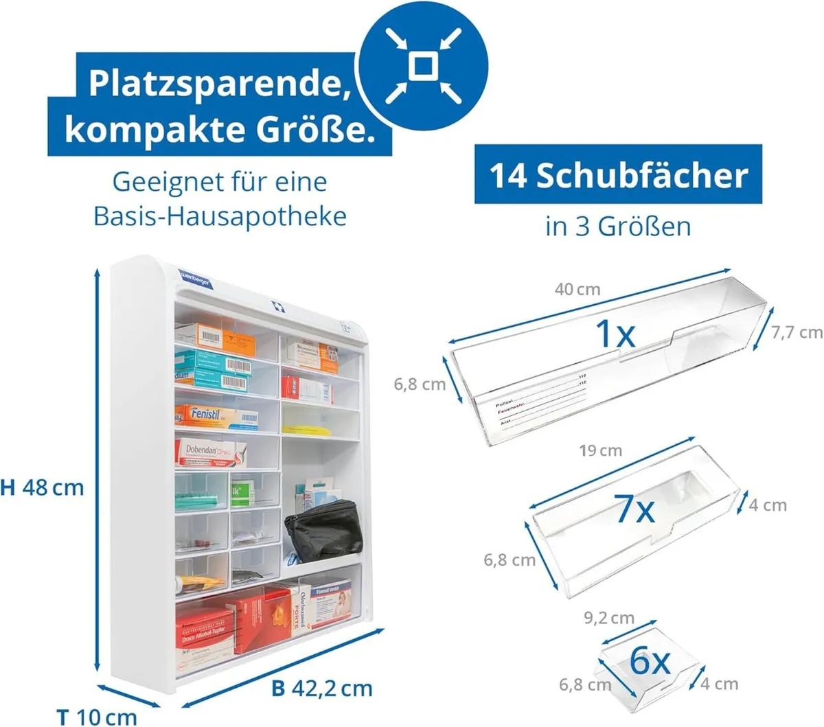 Medicine Cabinet Plastic Bathroom Storage with 14 - Image 2