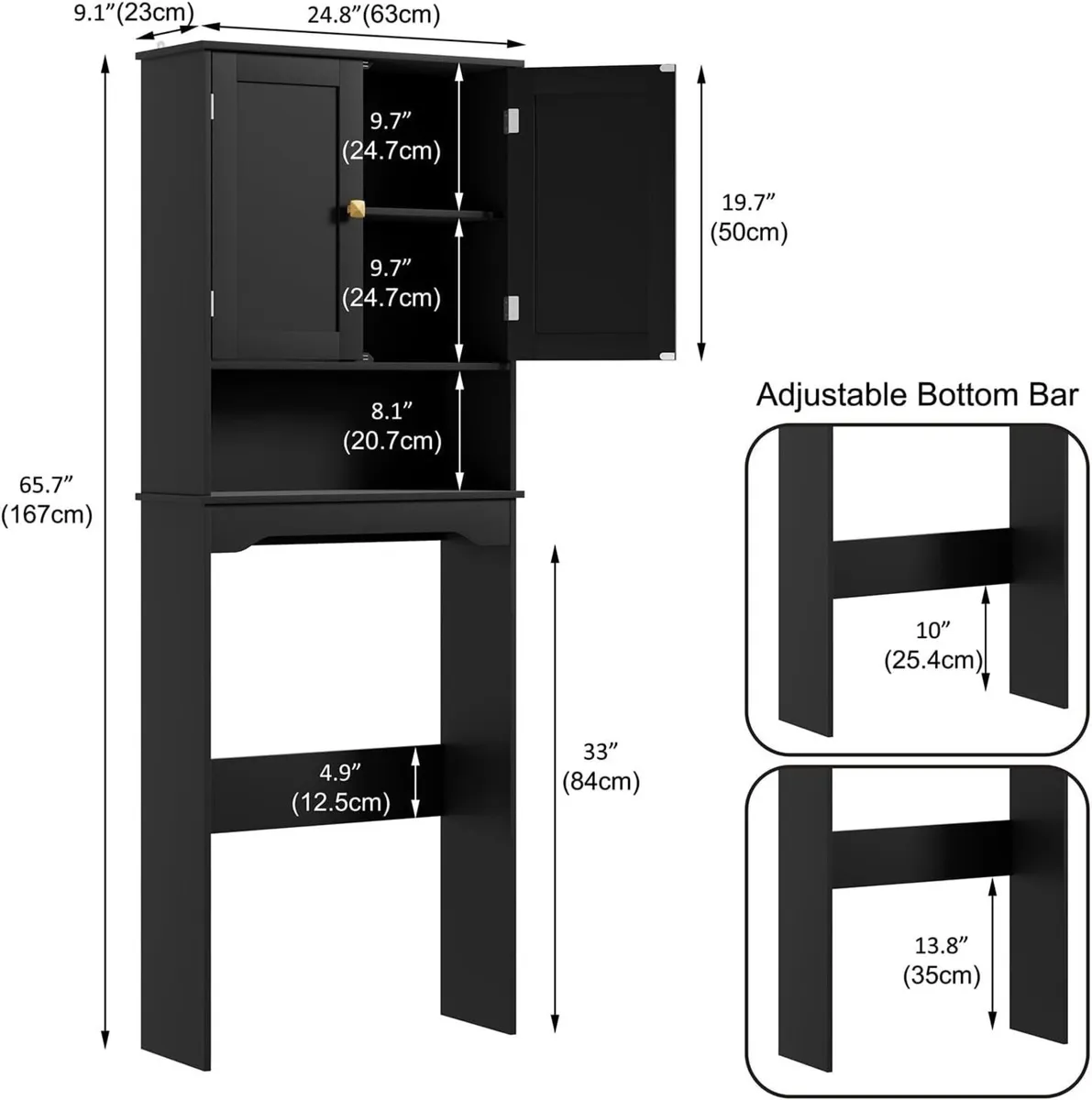 Over The Toilet Storage Cabinet Bathroom Above - Image 2