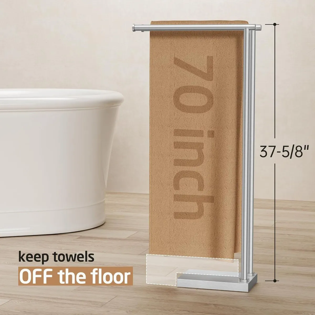 Free Standing Towel Rail for Bathroom with 3X - Image 2