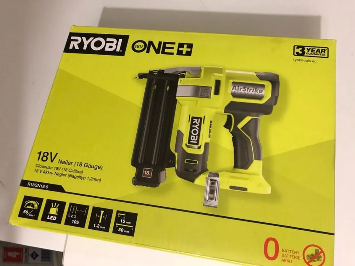 Ryobi Second fix Cordless 18 gauge Nail gun - R18GN18-0 - Image 1