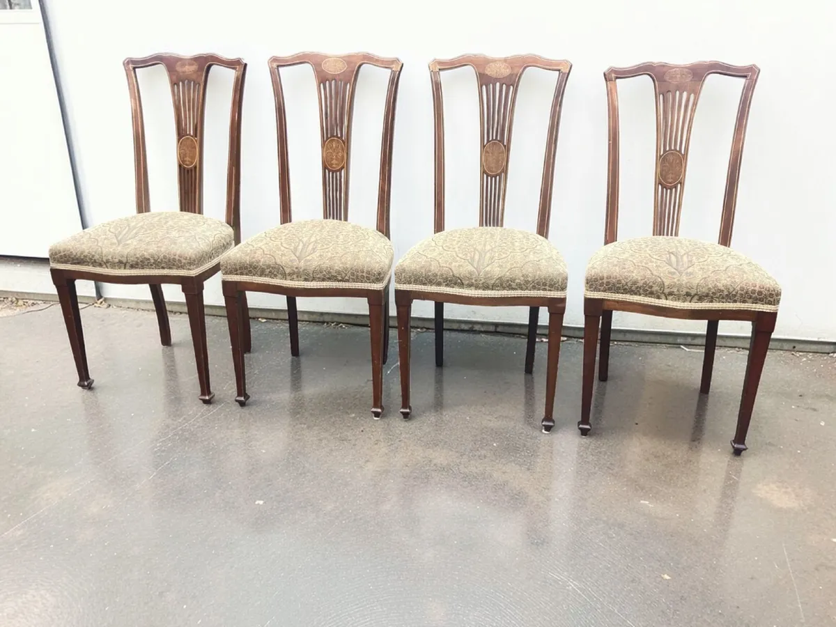 Antique Chairs - Inlaid x 4 - Image 1