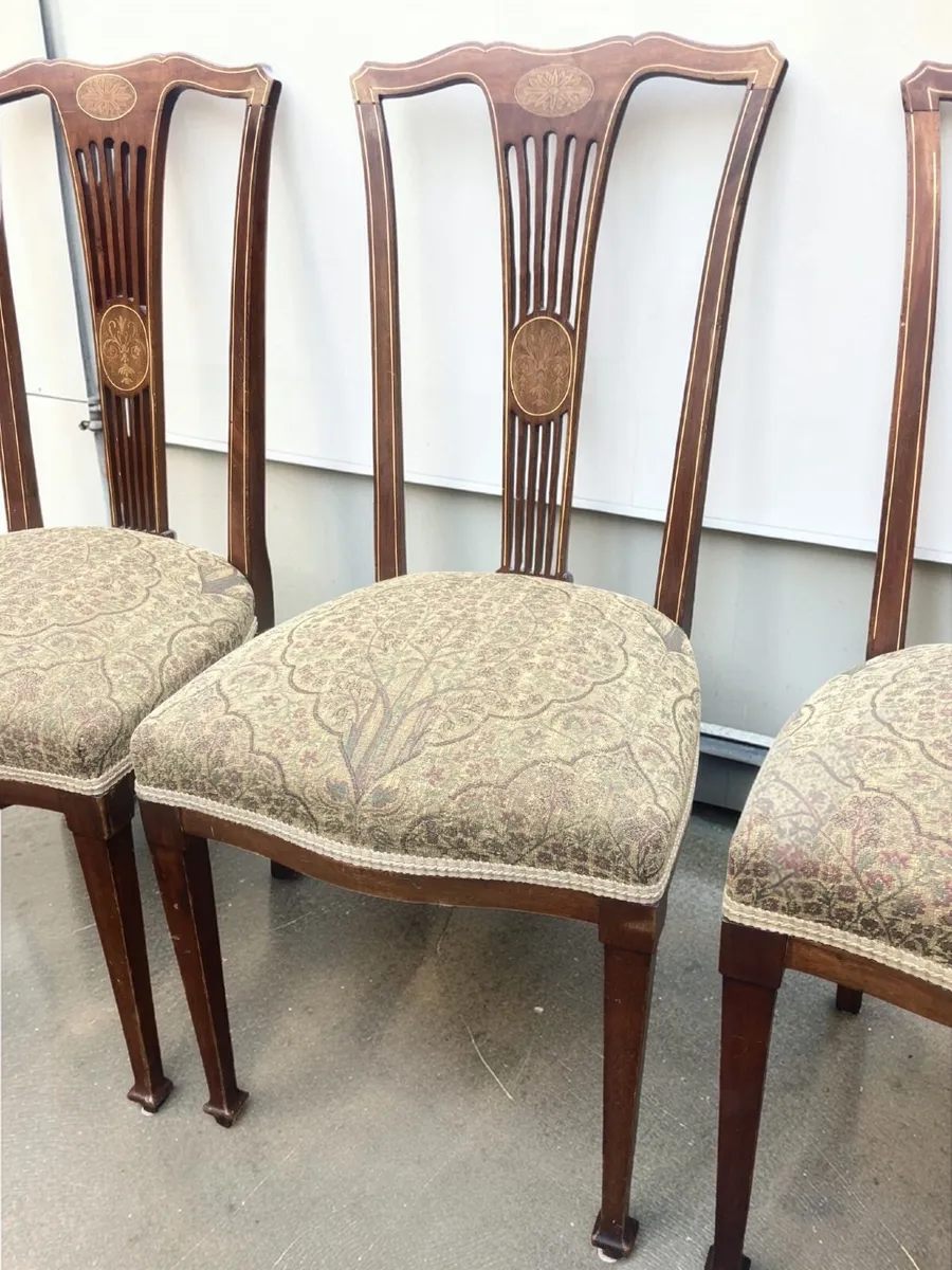 Antique Chairs - Inlaid x 4 - Image 3