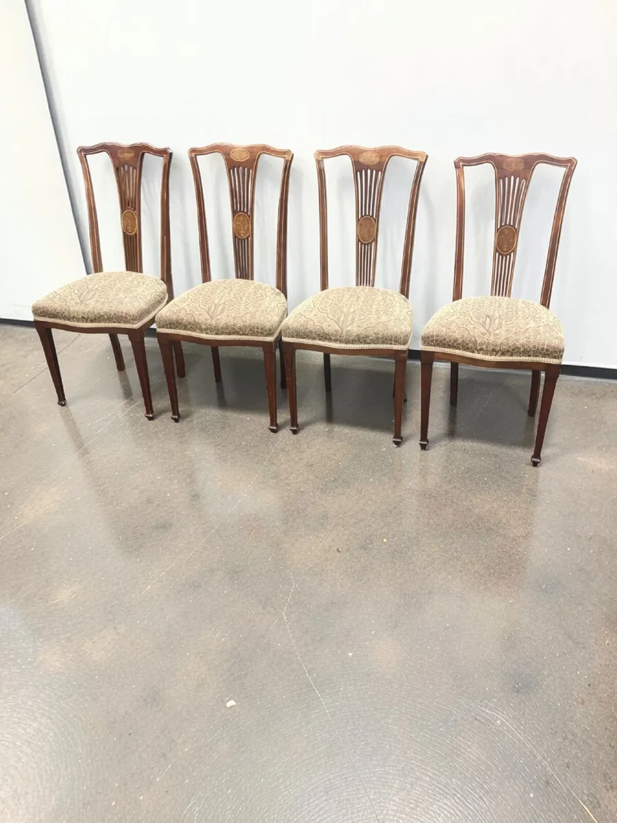 Antique Chairs - Inlaid x 4 - Image 2