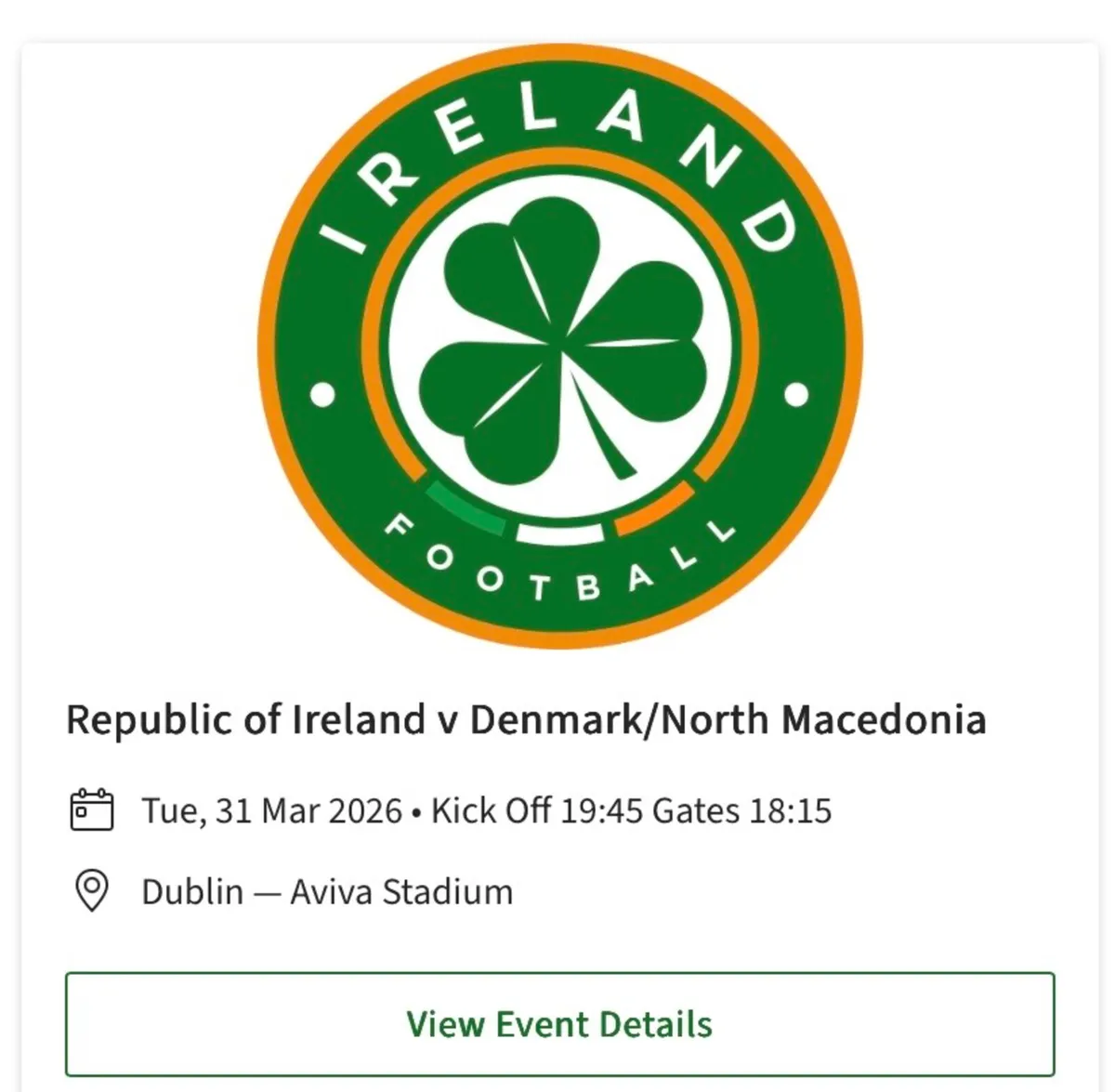 Ireland tickets x4 - Image 2