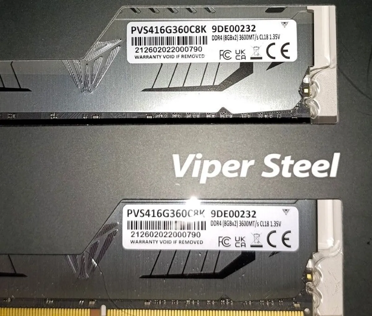 Patriot Viper Steel DDR4 32GB (4 x 8GB) 3600MHz- Brand New Kit - 2x PVS416G360C8K - Image 3
