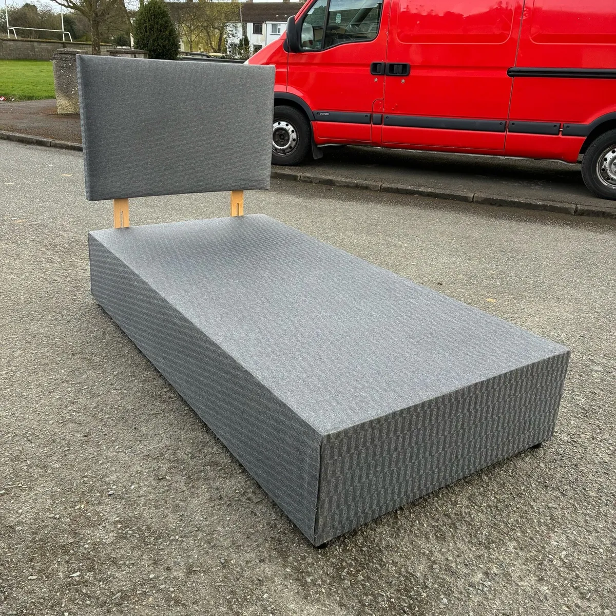 Grey Single base & Headboard - Image 2