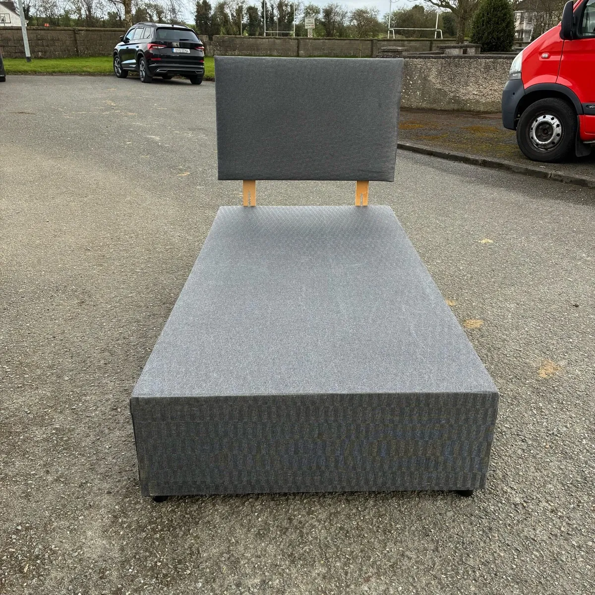 Grey Single base & Headboard - Image 1