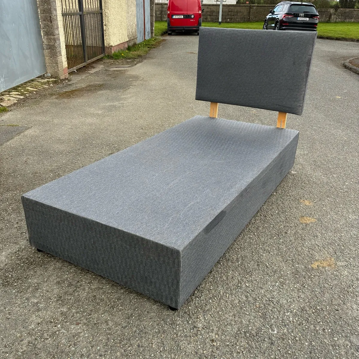 Grey Single base & Headboard - Image 3