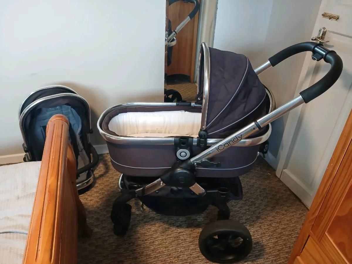 icandy pram/stroller with car seat & isofix base - Image 1