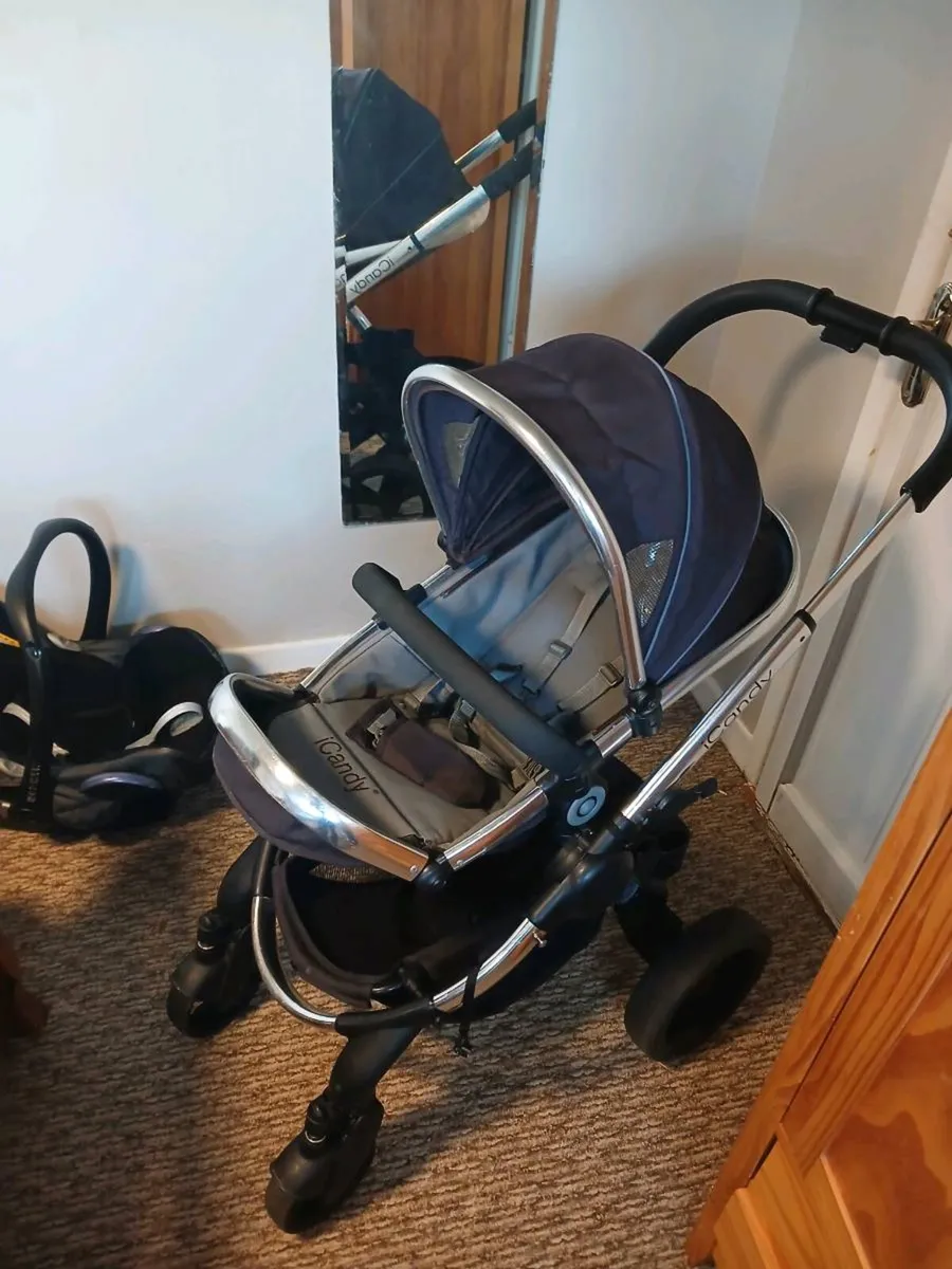icandy pram/stroller with car seat & isofix base - Image 4