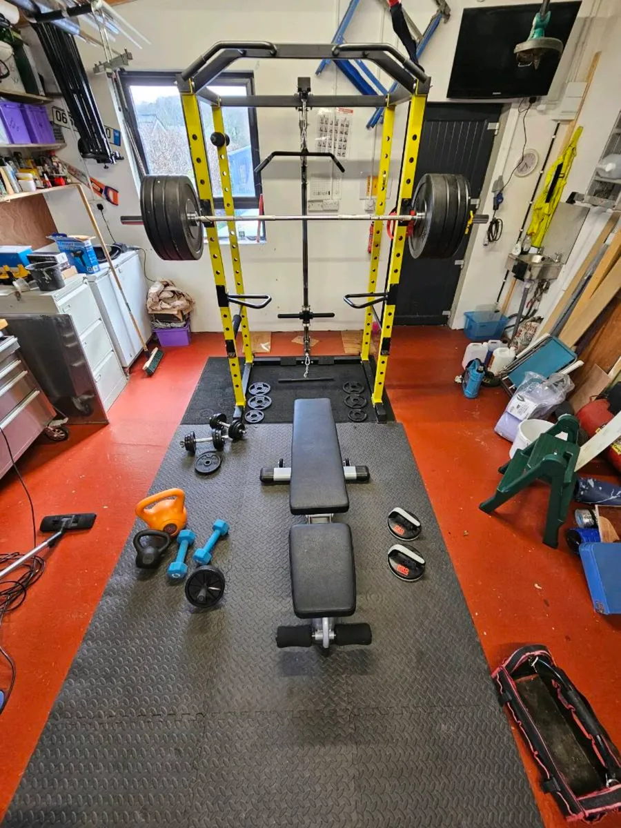 COMPLETE Olympic Bar Heavy Duty Home Gym Setup - Image 1