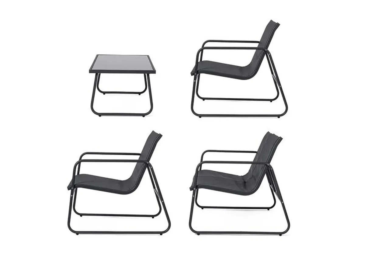 Malibu Retreat Garden Sofa Set 4 Piece Outdoor Patio Furniture with Glass Table - Image 3