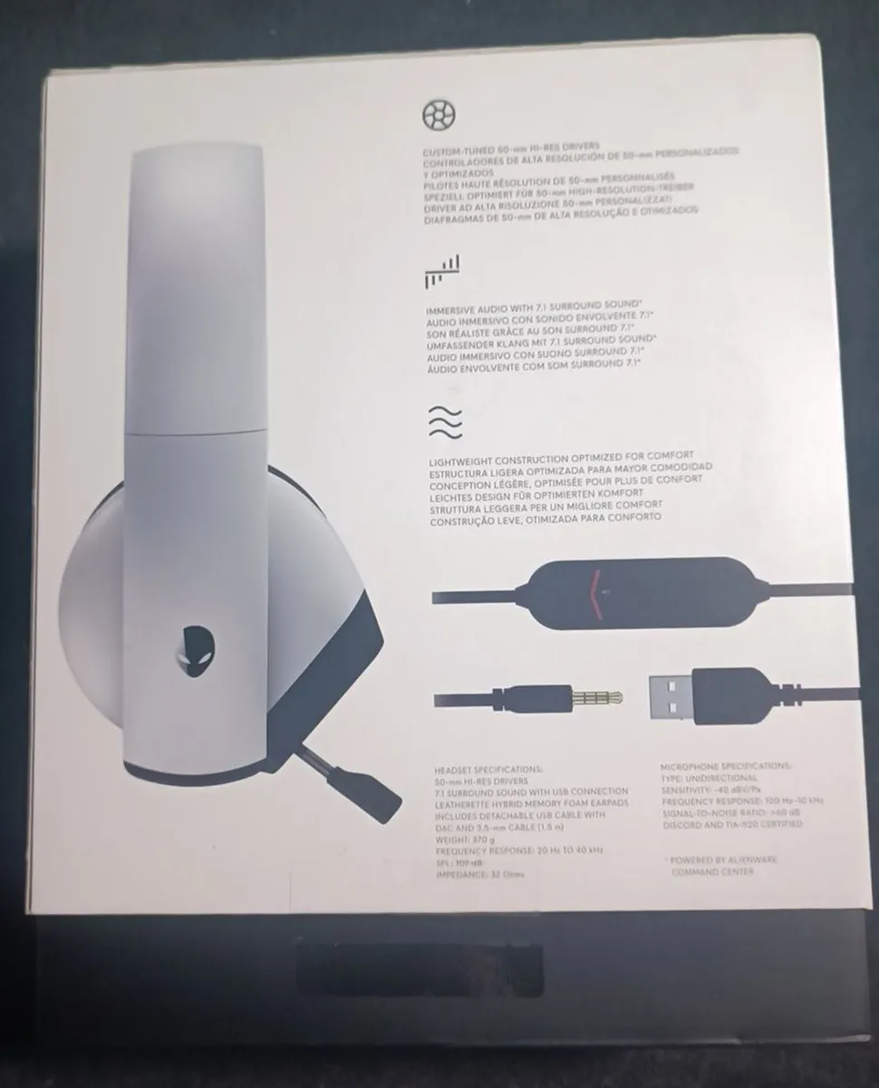 Alienware 7.1 Gaming Headset 510H 50 mm Hi-Res - Image 2