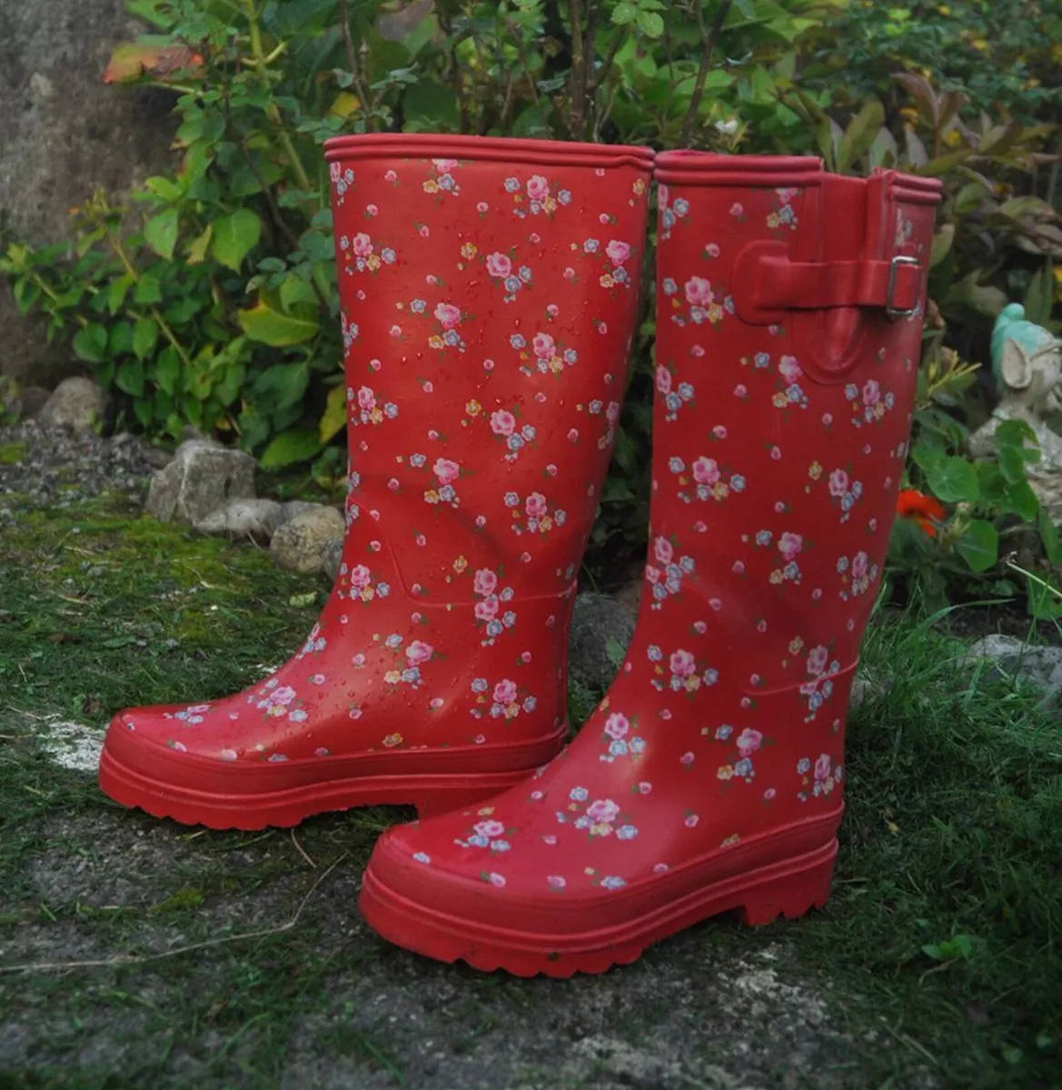 Wellingtons, Cath Kidston Designer,Red flowered - Image 3