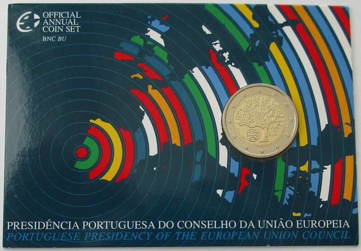 Portugal 2 Euro Commemorative Coin 2007 - Presidency of the Council of the EU BU. Blister Card. - Image 1