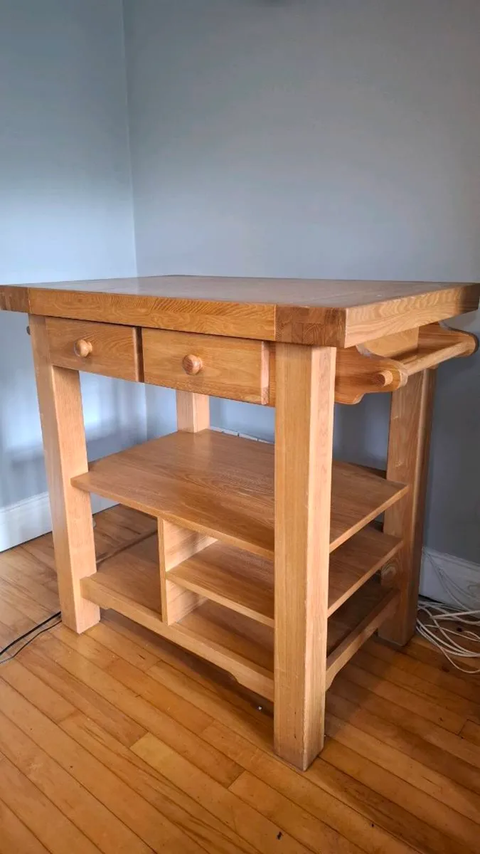Solid Oak Kitchen Trolley - Image 2