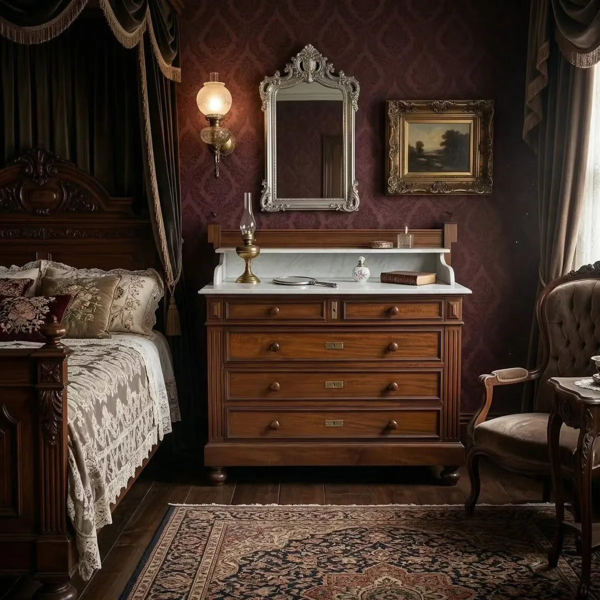 Very nice marble topped washstand chest of drawers