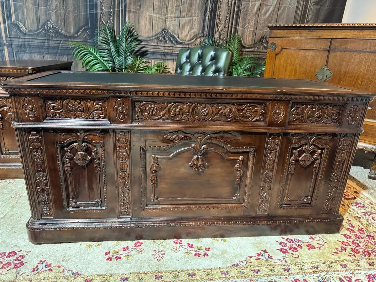 Antique President's desk-chair-bookcase - Image 2