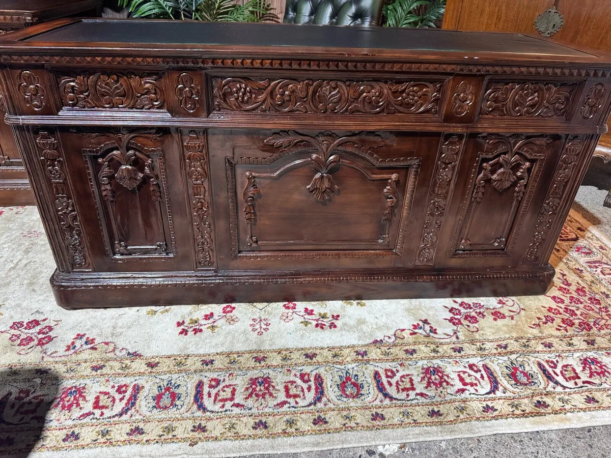 Antique President's desk-chair-bookcase - Image 3