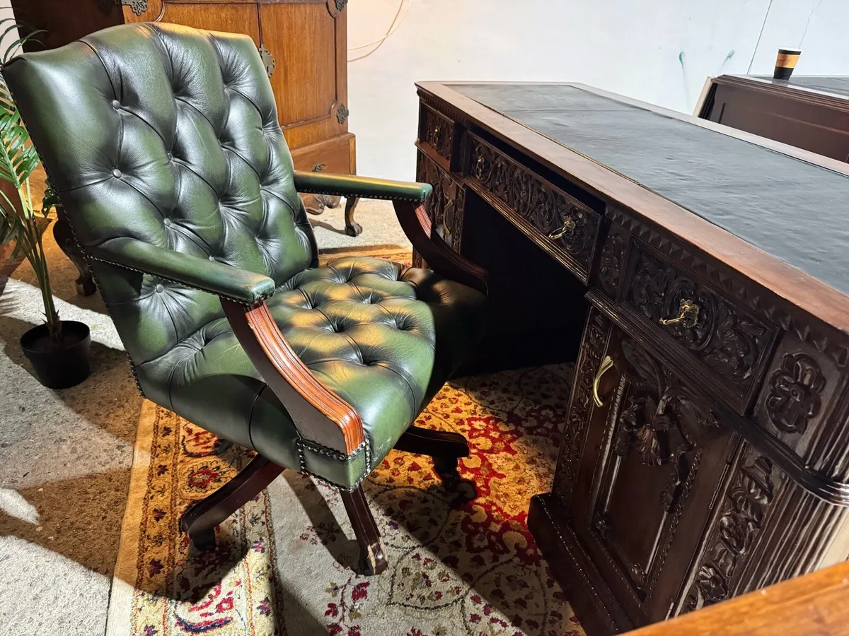 Antique President's desk-chair-bookcase - Image 4