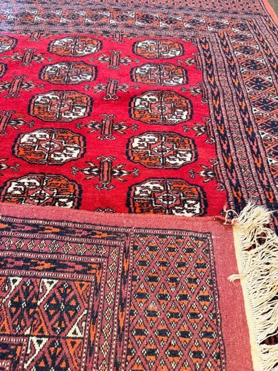 Beautiful Vintage Bokhara Hand Knotted Pakistani Rug - Image 3