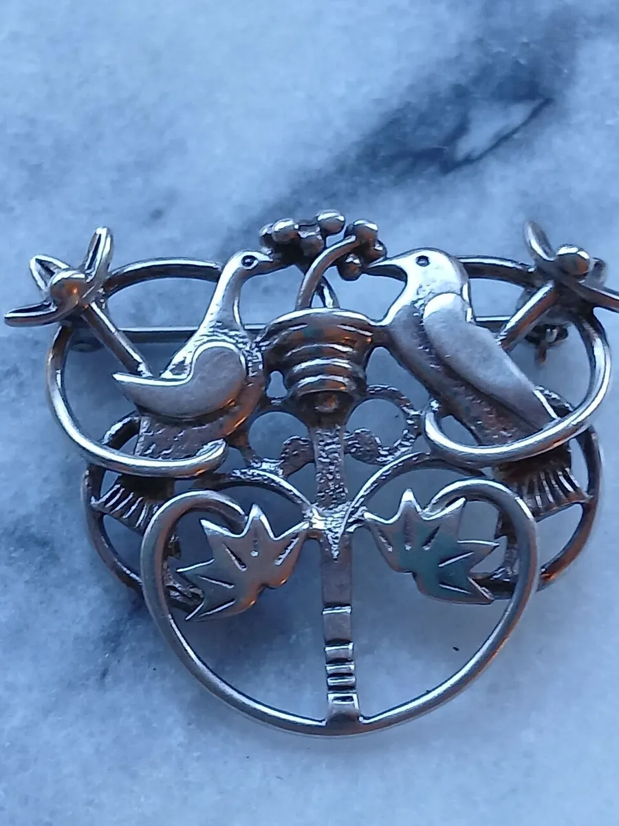 Antique Hallmarked Silver Ornate Spring time Bird - Image 1