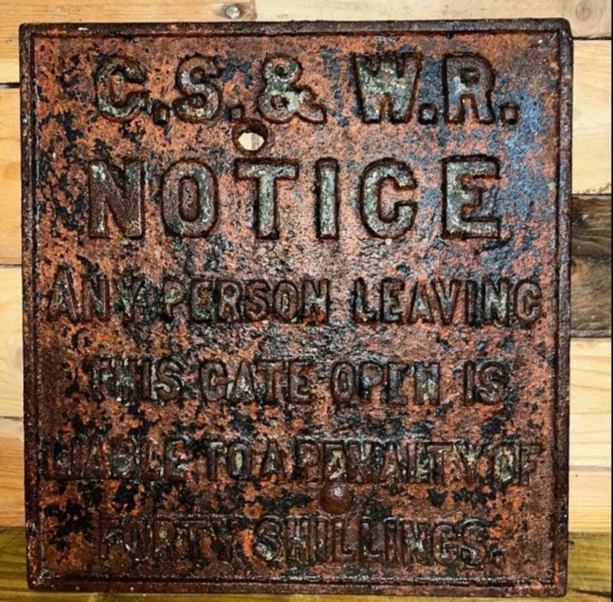 Antique railway sign