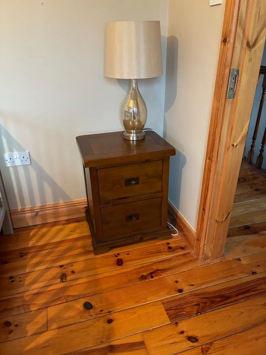 Set of Dark Wood Bedside Lockers - Image 3