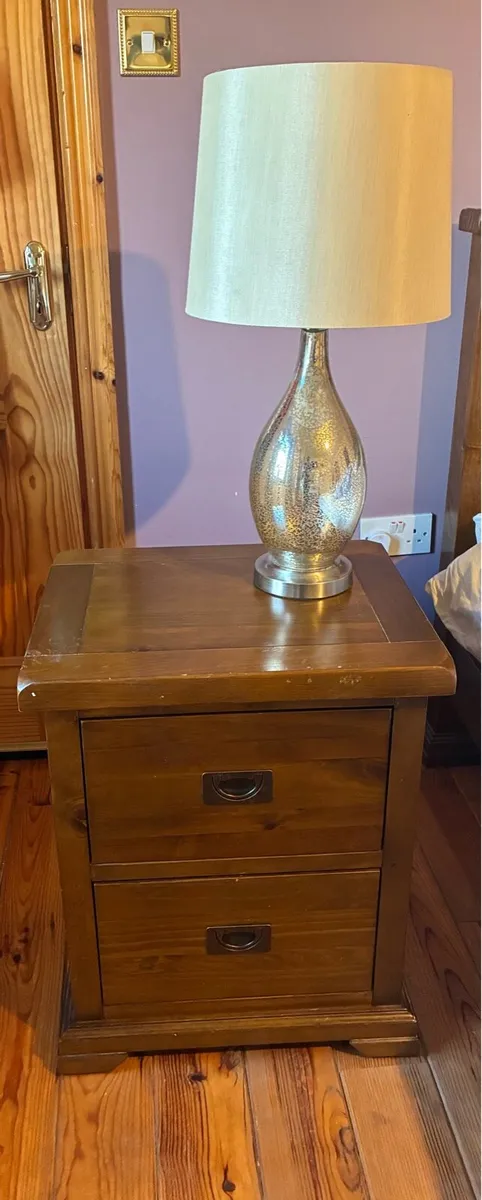 Set of Dark Wood Bedside Lockers - Image 4