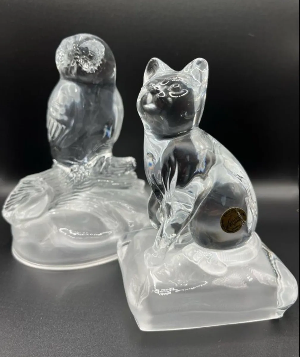 Pair of Vintage Crystal figurines - Image 1