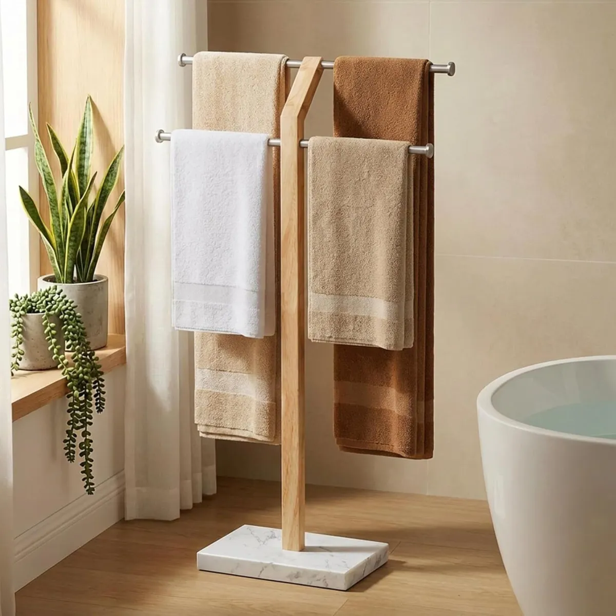 Free Standing Towel Rail for Bathroom Width - Image 1