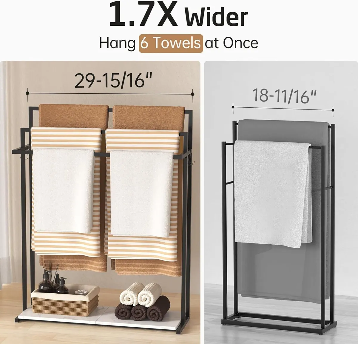 3-Tier Freestanding Towel Rail with Extra Large - Image 3