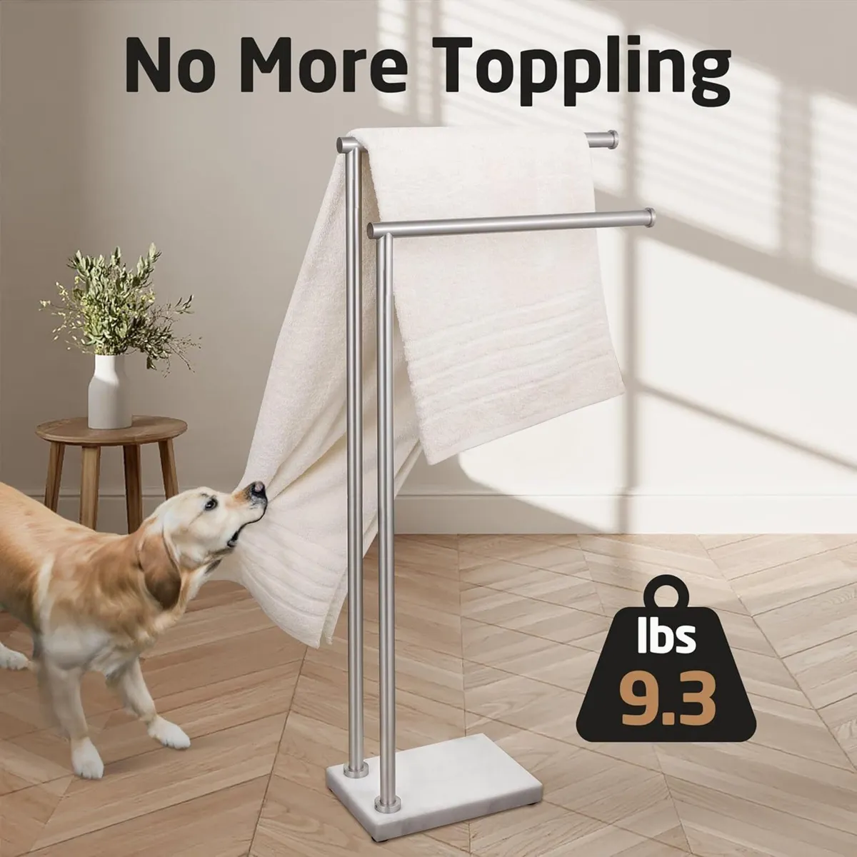 No Wobble Free Standing Towel Rails with Natural - Image 3